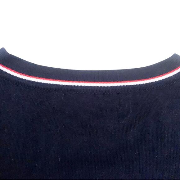 Tommy Hilfiger Plaid Navy Blue Red Short Sleeve Sweater Top Size Small Checkered - Picture 7 of 10